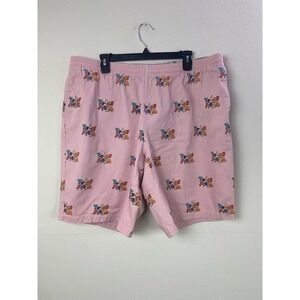 Teddy Fresh Pink Patterned Men's Flat Front Shorts
